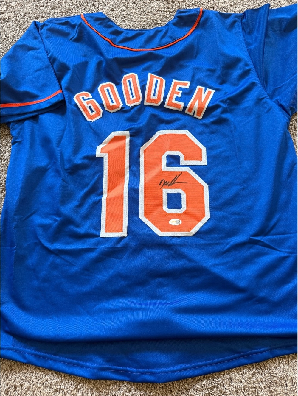Dwight Doc Gooden signed Nee York Mets custom jersey. JSA COA